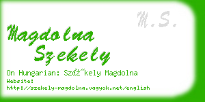 magdolna szekely business card